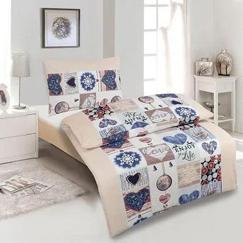 Povlečení Povlečení bavlna Exclusive 70x90, 140x200 cm modro-růžová