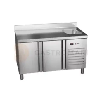 Mrazicí stůl 700 mm s dřezem GN 1/1 1342x700x850 mm | ASBER, ETN-7-135-20 HC S SB40 Essenzial Line