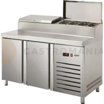 Kombinovaný stůl na pizzu 800 mm CS 400x600 mm 1342x700x1050 mm | ASBER, ETPZ-8-150 HC 90NS GN 1/4