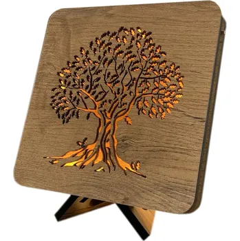 Lampička Li-Go "Dub" lampa 19x19cm provedení povrchu: ořech