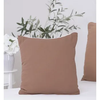 Bytový textil Mušelínový povlak na polštář 40 × 40 cm Alexia Duo - hnědá/krémová