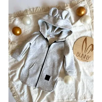 Bunnykids Mikino-kabátek NEW Medvídek Šedý Melír - 104/110