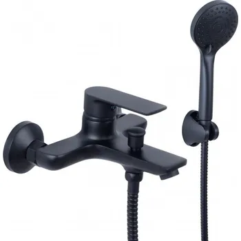 Vodovodní baterie Erga Elena, vanová baterie s ruční sprchovou soupravou, černá matná, ERG-YKA-BW.ELENA-BLK