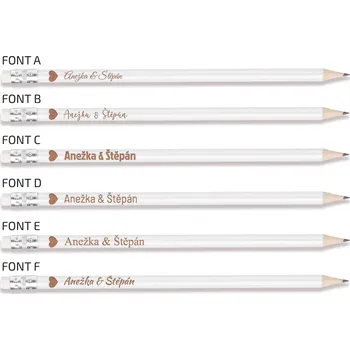 Grafitová tužka Tužka srdíčko Barva: Bílá, Písmo: Font F