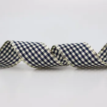 Stuha STUHA a. s. Dobruška Károvaná stuha 25 mm modrá, zlatá, 10 m