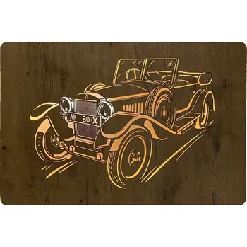 Obraz Li-Go "Veterán" světelný obraz s baterií 90x62cm varianta: ovládání na obraze bez dálkového ovladače, provedení: dub světlý