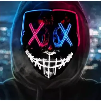 Karnevalová maska LED Maska na Halloween - PURGE - OČISTA (Značka: YEHUARIS)
