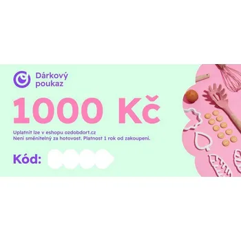 Jedlá dekorace na dort Dárkový poukaz v hodnotě 1000Kč do našeho e-shopu Apolo77