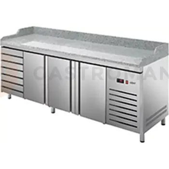 Chlazený stůl na pizzu 800 mm CZ 400x600 mm 2542x800x850 mm | ASBER, ETP-8-250-37 HC LLR GR