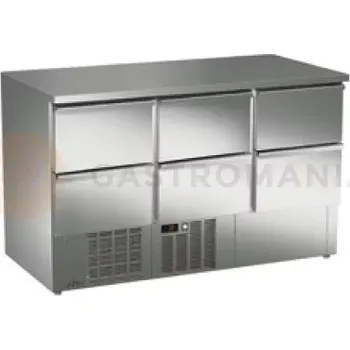 Salátový stůl s masivní deskou 1358x700x850 mm | ASBER, ETS-140-06 NS