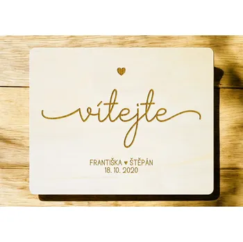 Svatební dekorace Svatební uvítací dřevěná cedule psací obdélník