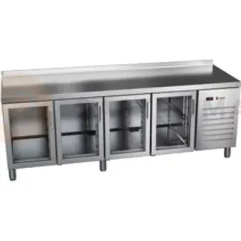 Chladicí stůl se skleněnými dveřmi 600 mm 2542x600x850 mm | ASBER, ETP-6-250-40 HC SB40 GD Essenzial Line