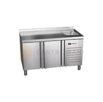 Chladicí stůl 600 mm s dřezem 1492x600x850 mm | ASBER, ETP-6-150-20 HC S SB40 Essenzial Line