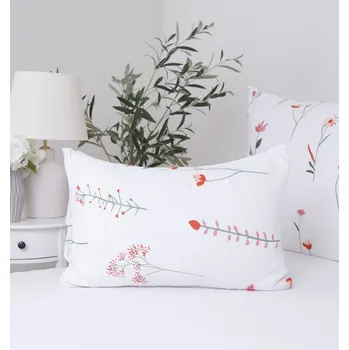 Bytový textil Mušelínový povlak na polštář 40 × 60 cm - Vlčí máky bílé