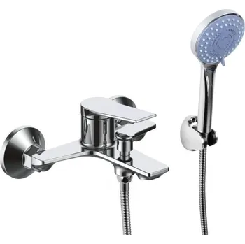 Vodovodní baterie Erga Omala, nástěnná vanová baterie s ruční sprchovou soupravou, chromová, ERG-YKA-BW.OMALA-CHR