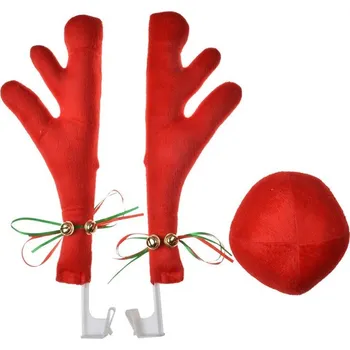 Karnevalový kostým Dekorace parohy a nos na auto 25x6x41 cm