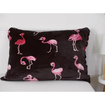 Bytový textil Povlak na polštář mikroplyš 70 × 90 cm – Flamingos