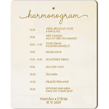 Svatební program psací