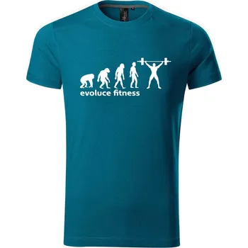 Pánské tričko DOBRÝ TRIKO Pánské tričko Evoluce fitness Velikost: M, Barva: Petrolejová