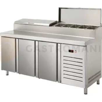 Kombinovaný stůl na pizzu 800 mm CS 400x600 mm 1342x700x1050 mm | ASBER, ETPZ-8-200 HC 90NS GN 1/4