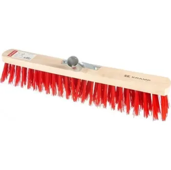Halový smeták Kramp elastický 500 mm (KP-7380KR) (Dřevěný halový smeták Kramp elastický bez násady se standartním připojením Ø 28 mm s kovovým držákem násady. S červenými syntetickými vlákny. Pracovní šíře 500 mm.)