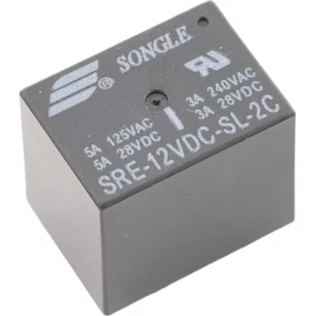 Relé Relé SRE-12VDC-SL-2C, 12V DC/240V AC, 28V DC 5A