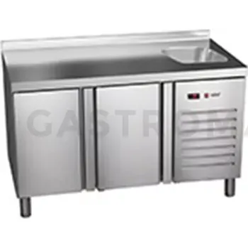 Mrazicí stůl 600 mm s dřezem 1492x600x850 mm | ASBER, ETN-6-150-20 HC S SB40 Essenzial Line