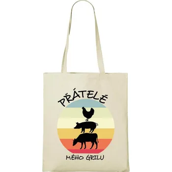 Nákupní taška DOBRÝ TRIKO Bavlněná taška s potiskem Přátelé mého grilu Barva: Natural