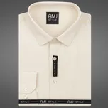 Pánská košile AMJ, smetanová s vytkávaným vzorem, VDS002, dlouhý rukáv, slim fit, vel. 42