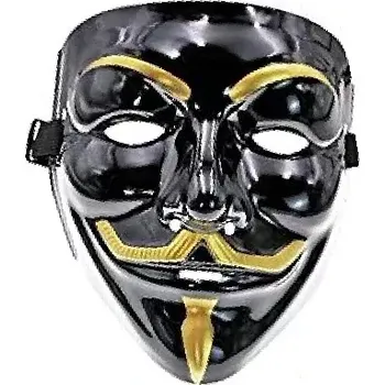 Karnevalová maska Maska na Halloween - VENDETTA Guy Fawkes - ČERNÁ (Značka: TASWELL)