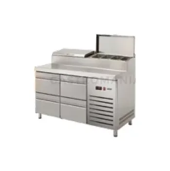 Kombinovaný pizza stůl 700 mm GN 1/1 1342x700x1050 mm | ASBER, ETPZ-135-04 HC 90NS
