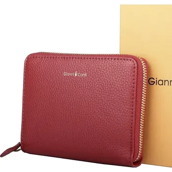 Peněženka Značková malá kožená celozipová peněženka Gianni Conti no. 315 tmavěčervená