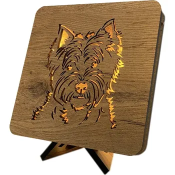 Lampička Li-Go "West Highland teriér" lampa 19x19cm provedení povrchu: dub světlý