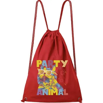 DOBRÝ TRIKO Bavlněný batoh s potiskem Party animal Barva: Červená