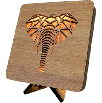 Lampička Li-Go "Hlava slona" lampa 19x19cm provedení povrchu: dub světlý