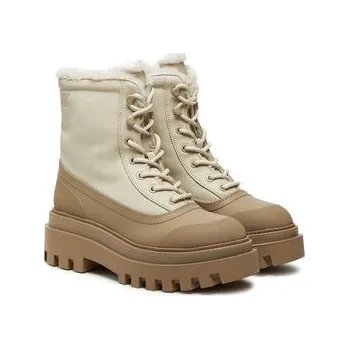 Pánské tenisky Turistická obuv Calvin Klein Jeans Flatform Lace Up Boot Padded YW0YW01557 Béžová 40