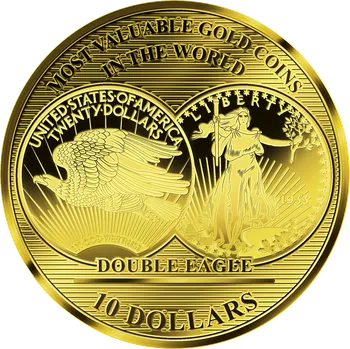 Slavný Double Eagle 1933 na minci z ryzího zlata 0.3100000023841858 g