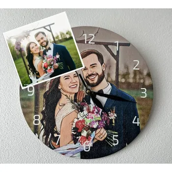 Hodiny Hodiny s kreslenou fotografií 25 cm