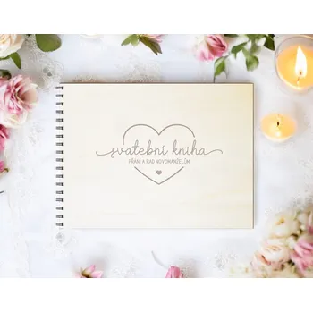 Svatební dekorace Svatební kniha srdce Počet listů: 40 +40Kč, Papír uvnitř: bílý papír +0Kč