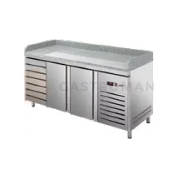 Chlazený pizza stůl 800 mm CZ 400x600 mm 2017x800x850 mm | ASBER, ETP-8-200-27 HC GR