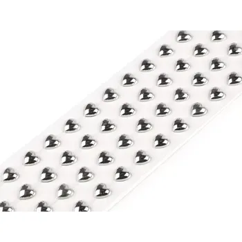 Ovčí rouno Samolepící srdíčka stříbrné