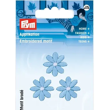 PRYM Nášivka květiny, malé, nažehlovací, světle modrá