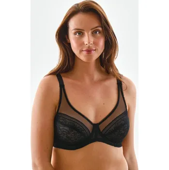 Podprsenka Zmenšující podprsenka z krajky a tylu Camana, s kosticemi černá 110F