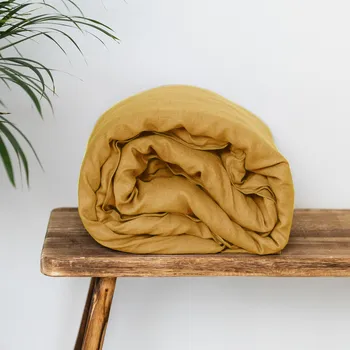 Povlečení TULULUM Lněný povlak na přikrývku COMFORT CARAMEL Rozměr přikrývky: 140 x 200 cm