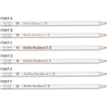 Grafitová tužka Tužka sluníčko Barva: Bílá, Písmo: Font F