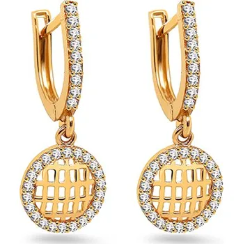 Náušnice Náušnice s kulatou mřížkovanou ozdobou IZ31380 + dárkové balení LUXUS zdarma