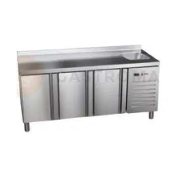 Chladicí stůl 700 mm s dřezem GN 1/1 1792x700x850 mm | ASBER, ETP-7-180-30 HC S SB40 Essenzial Line