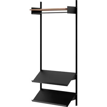 Ložnicová sestava NEW WORKS Policová sestava Wardrobe 1, Walnut / Black