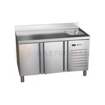 Chladicí stůl 600 mm s dřezem 2542x600x850 mm | ASBER, ETP-6-250-40 HC S SB40 Essenzial Line