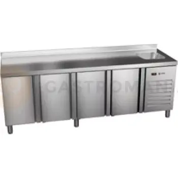 Chladicí stůl 700 mm s dřezem GN 1/1 2242x700x850 mm | ASBER, ETP-7-225-40 HC S SB40 Essenzial Line